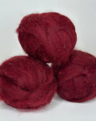 Icelandic Wool Roving Ball - Maroon