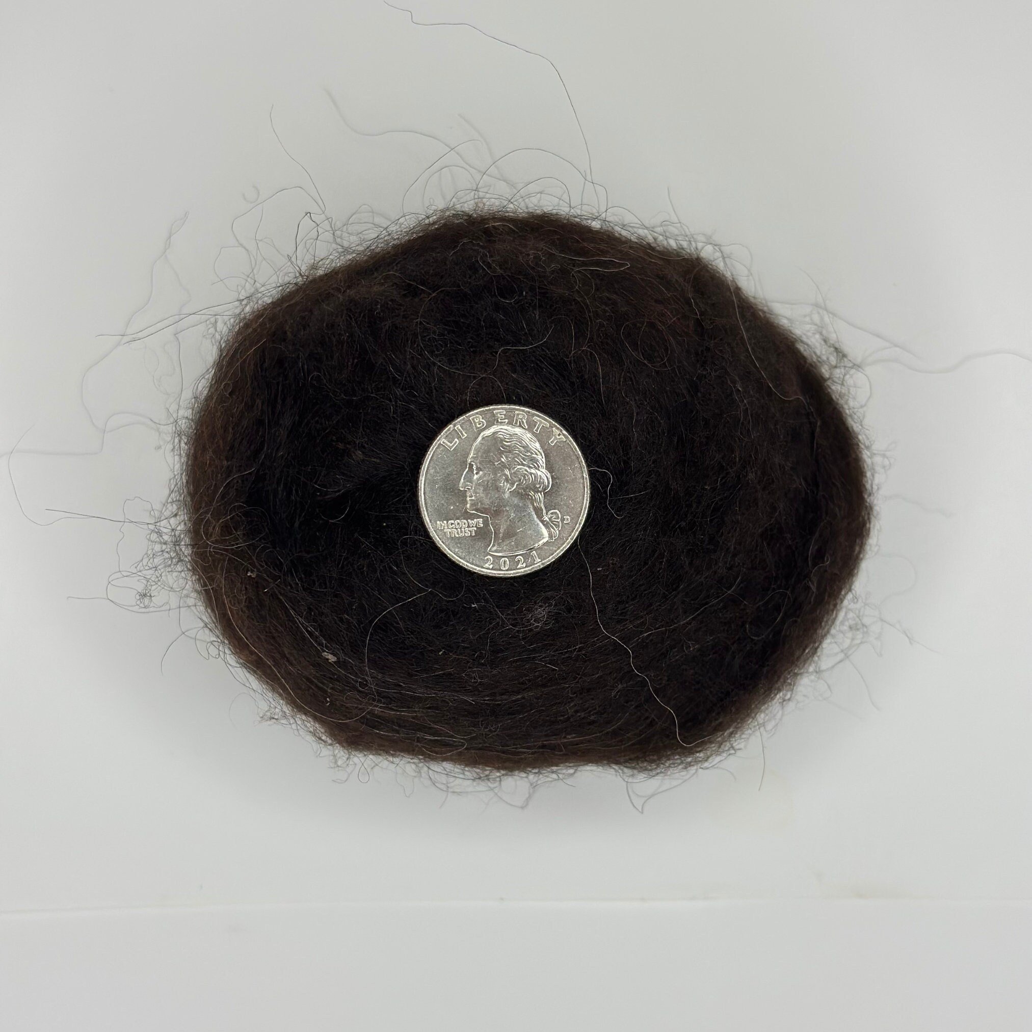 Icelandic Wool Roving Ball - Natural Dark Brown - Image 3