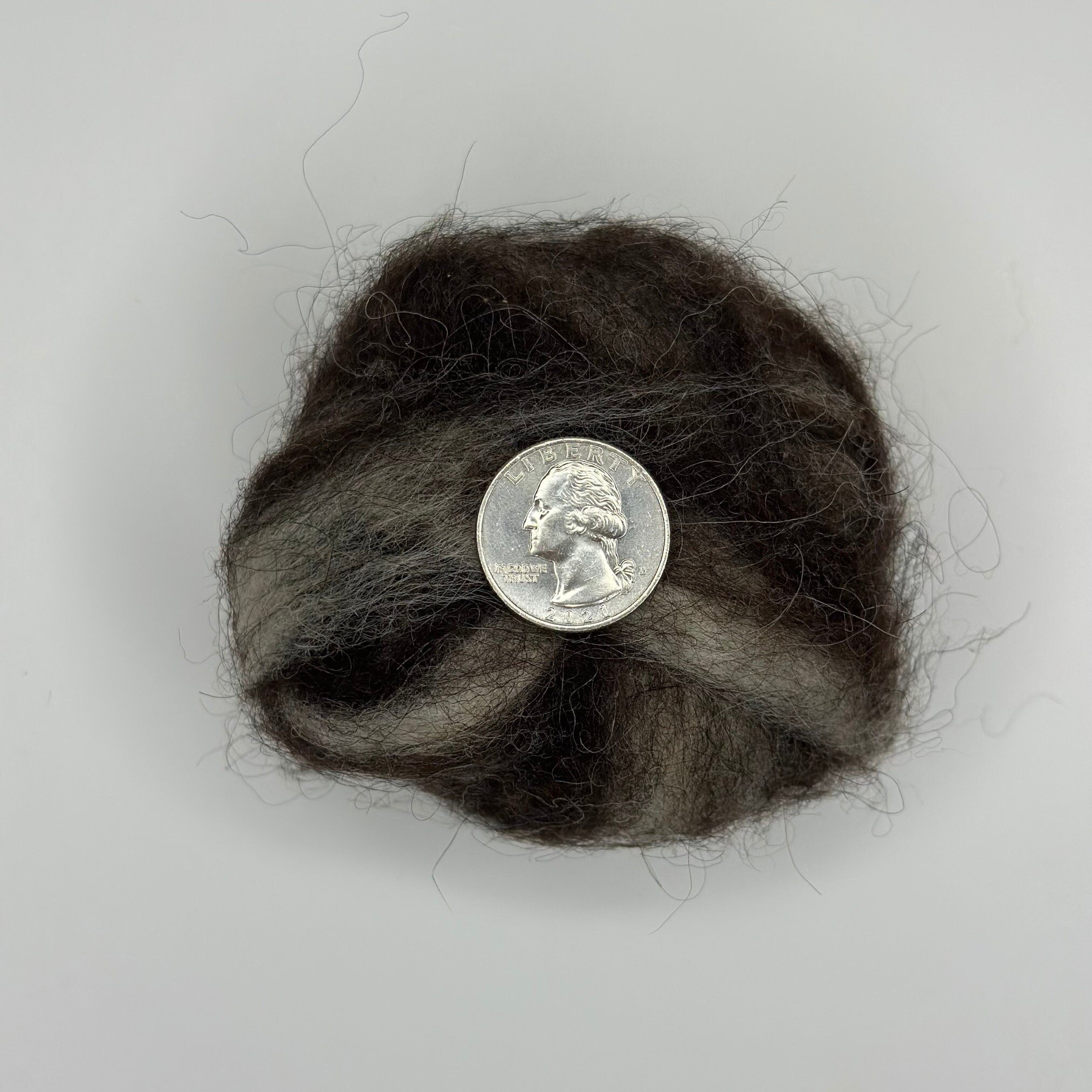 Icelandic Wool Roving Ball - Natural Black & White - Image 3