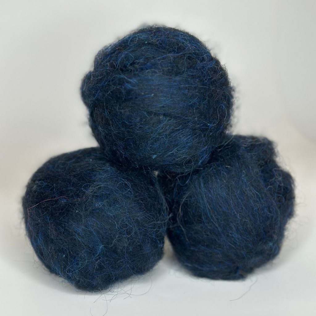 Icelandic Wool Roving Ball - Navy Blue