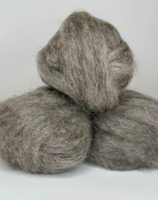 Icelandic Wool Roving Ball - Natural Grey