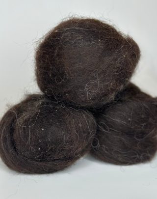 Icelandic Wool Roving Ball - Natural Dark Brown