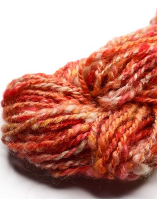 Handspun and Hand Dyed Wool Art Yarn - Peaches & Cream