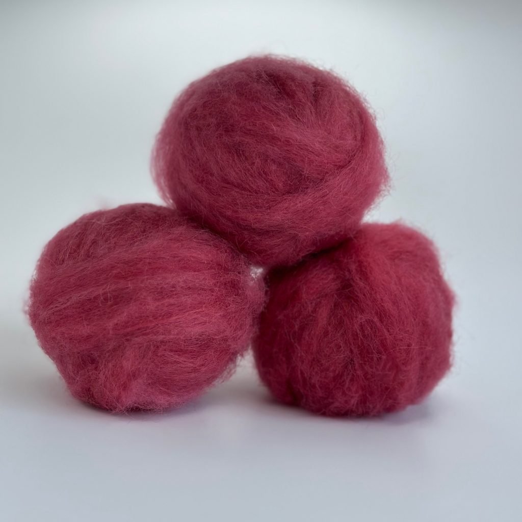 Icelandic Wool Roving Ball - Rose Pink