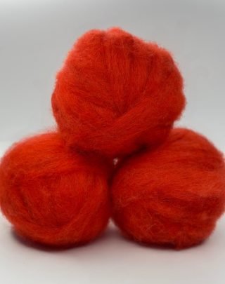 Icelandic Wool Roving Ball - Koi Orange