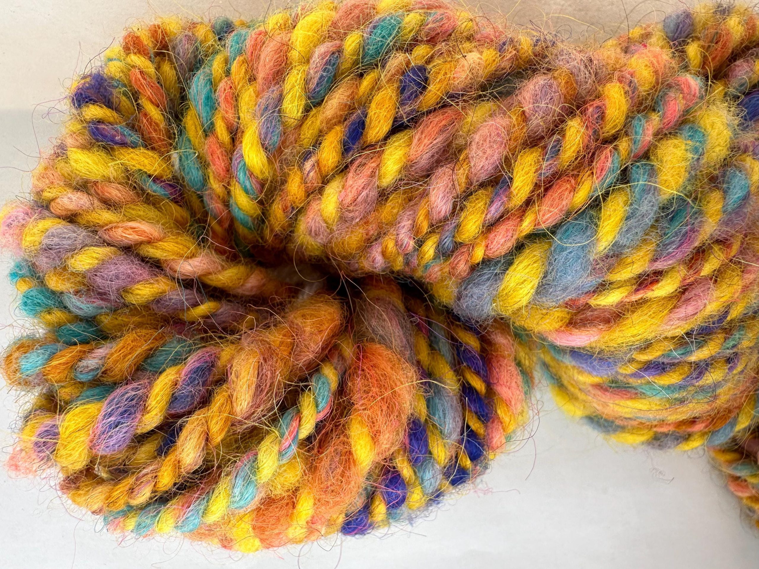 Pixie Sticks Yarn - Fun 2 Ply Yellow & Mixed Spring Colors for