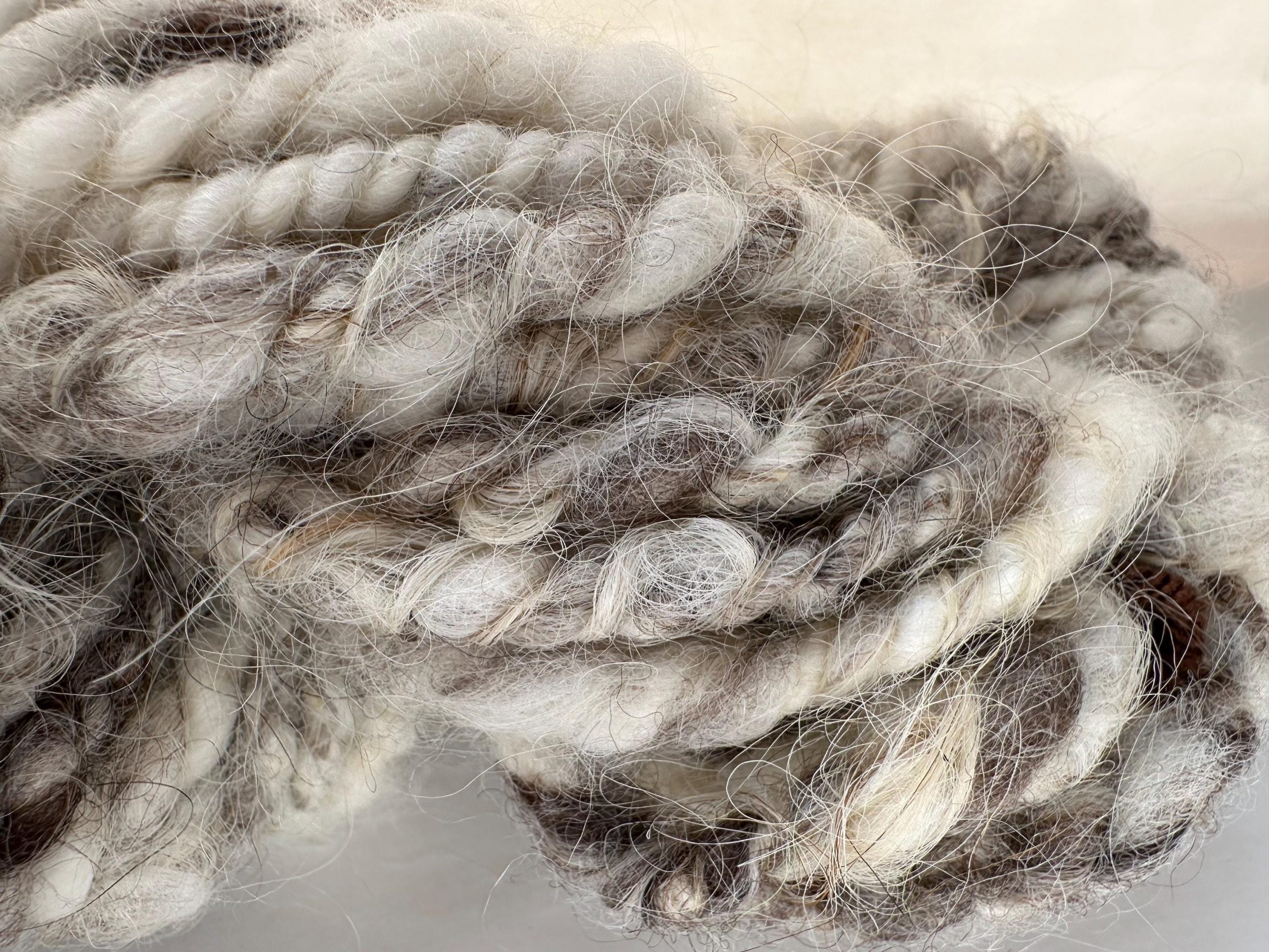 Beach Blend Yarn - Textured Natural Gray & Light Brown Yarn for Knit, Crochet, Fiber Art - Image 3